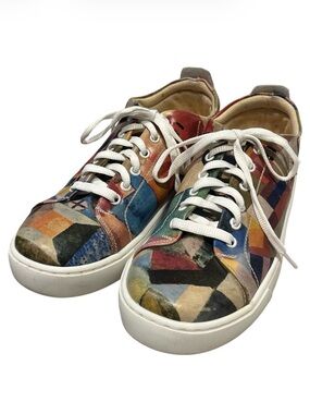 DOGO Sneaky Vegan Leather Sneakers Stain Art Print Design Size 37 or 6